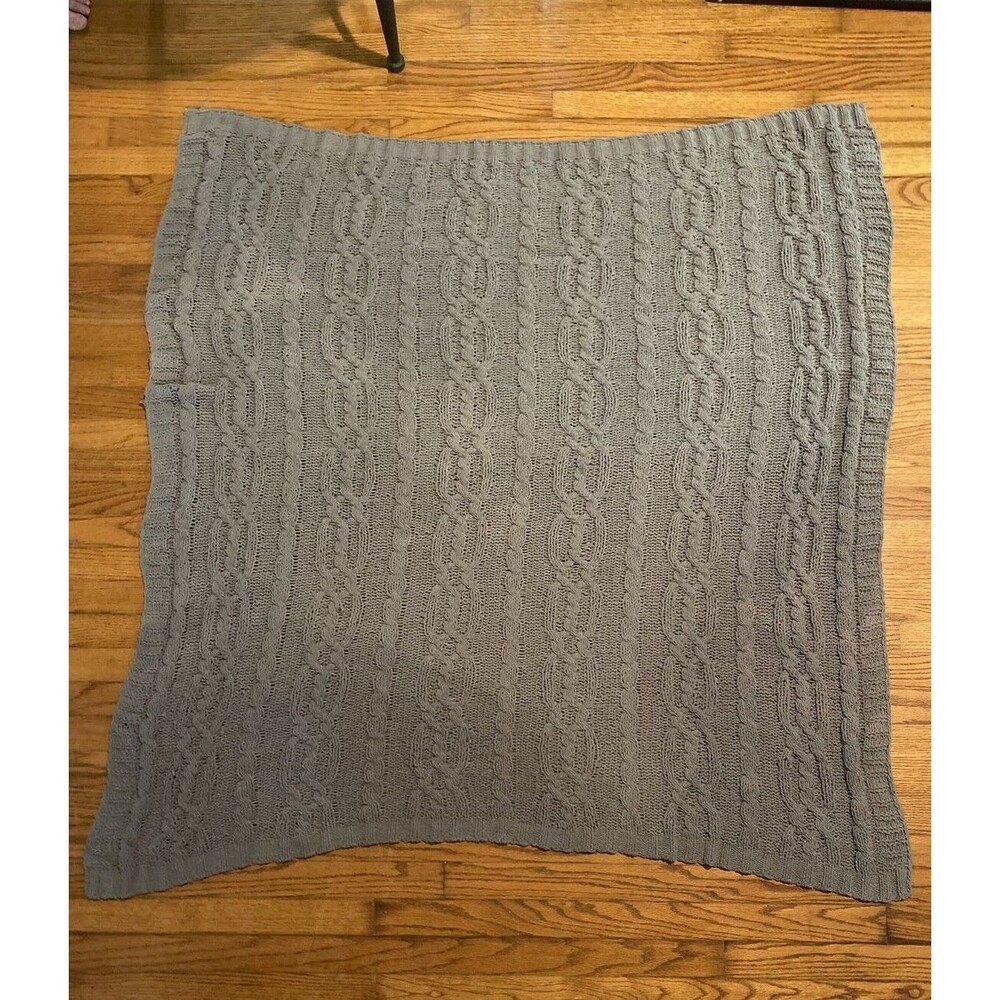 Cable Knit Throw Blanket Soft Textured 50" X 60" Cable Knit Machine Washable